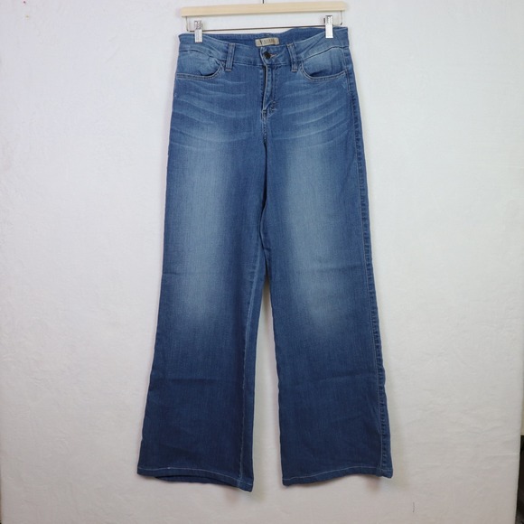 Guess Denim - GUESS Blue Wide Leg High Rise Whiskered‎ Denim Jeans 28